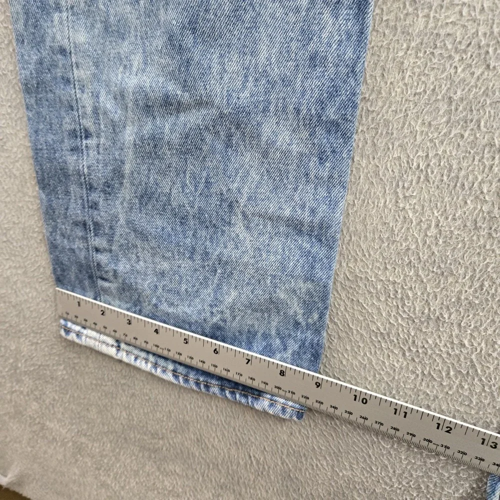 Levi's 501 Men Jeans 38X34 Light Blue Denim Original Fit Straight Leg Distressed